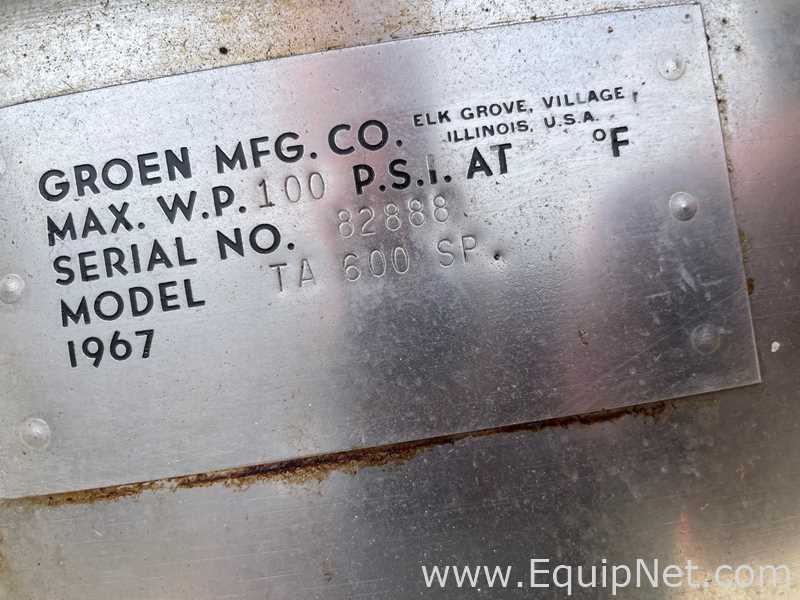 Tanque Acero inoxidable Groen .  600 Galones