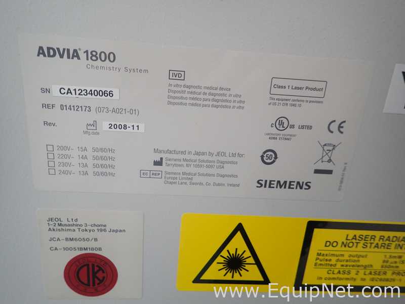 Siemens ADVIA 1800 Chemistry System