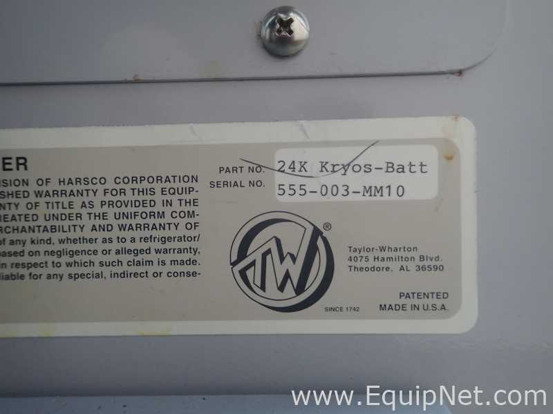Taylor Wharton K Series 24K Kryos-Batt Cryostorage System