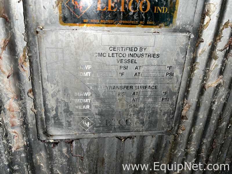 Tanque aço inox CMC Letco Industries .  900 Galão