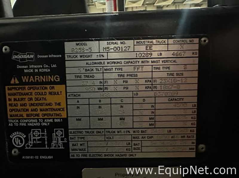 Empilhadeira Doosan Infracore B25S-5