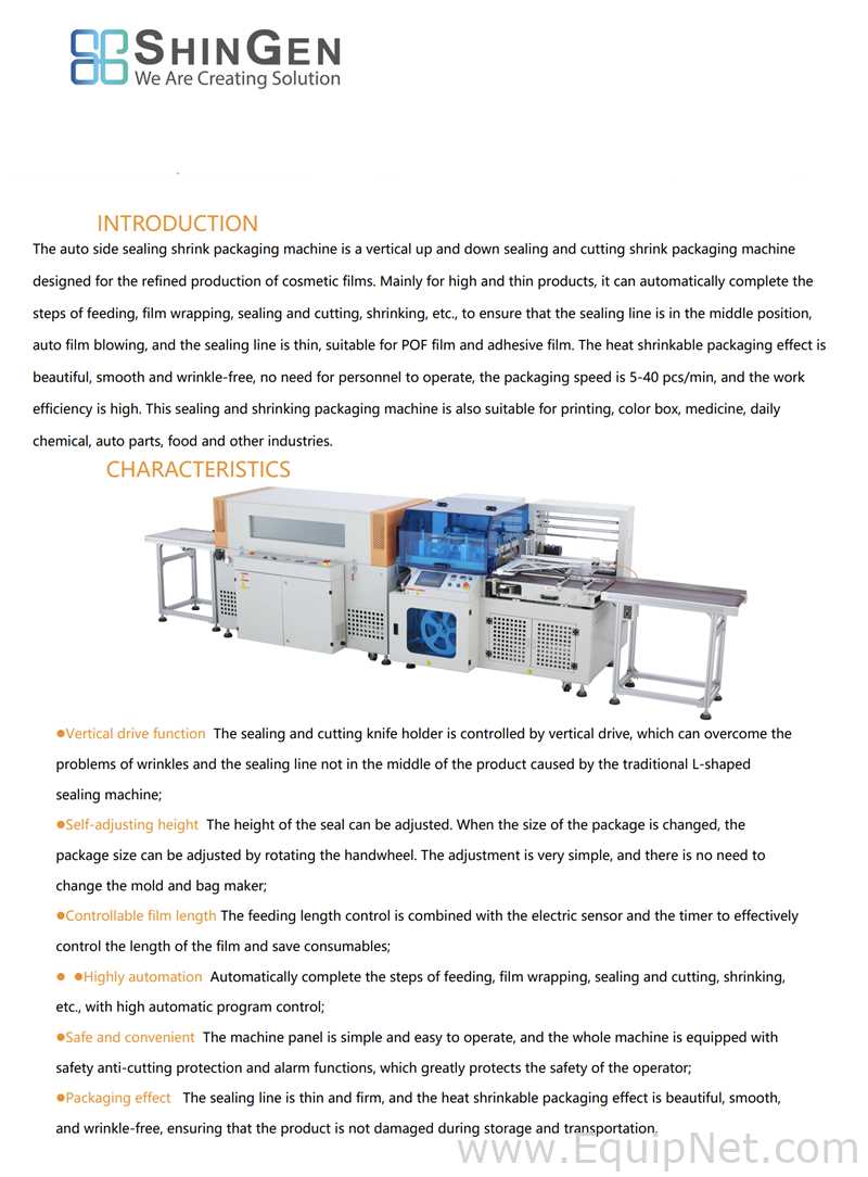 Unused Packaging Equipment GPS-5030LW Shrink Tunnel