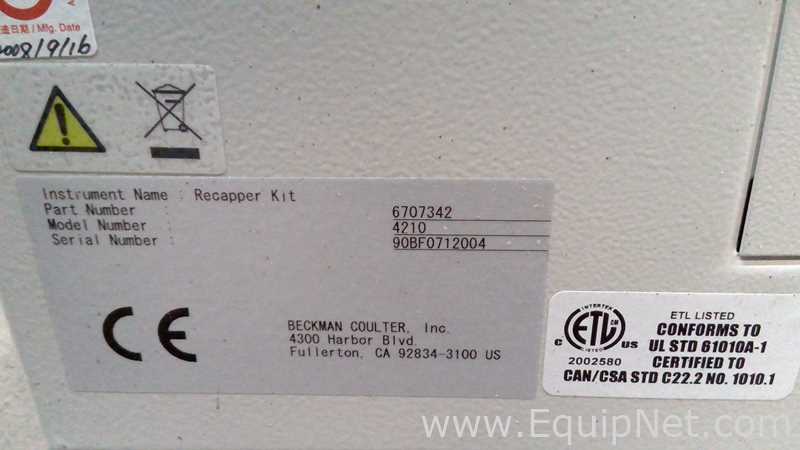 Tampadora Beckman Coulter Recapper Kit