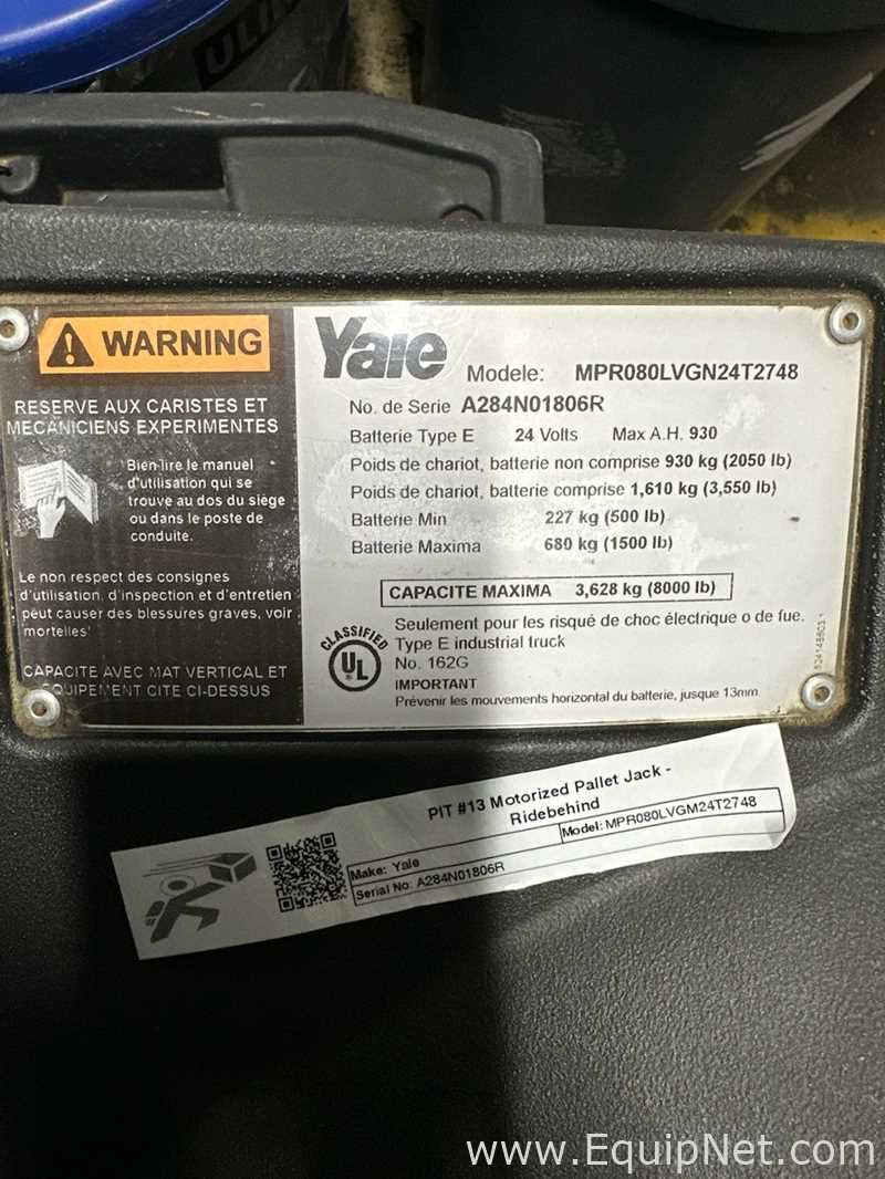 Yale MPR080LVGN24T2748 Motorized Pallet Jack With Charger