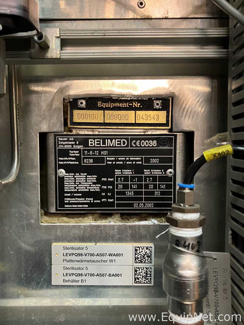 Esterilizador Belimed AG Modell: 11-6-12 HS1, Typ: PST 6050/60 TOP 9000