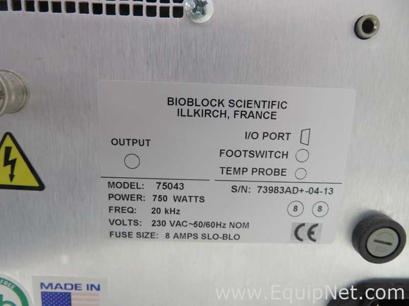 Bioblock Scientific Co Vibracell 75043 Ultrasonic Processor with Amersham Pharmacia Power Supply