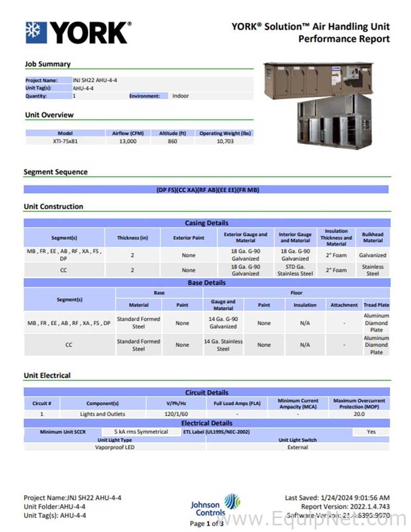 Manejadora de Aire York Solution-XTI-75x81. Sin usar