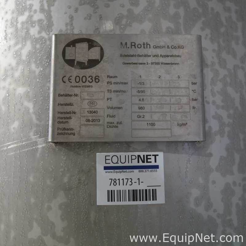 M Roth 9.8 HL - 8.3 Lt Tanque Vertical De Acero Inoxidable