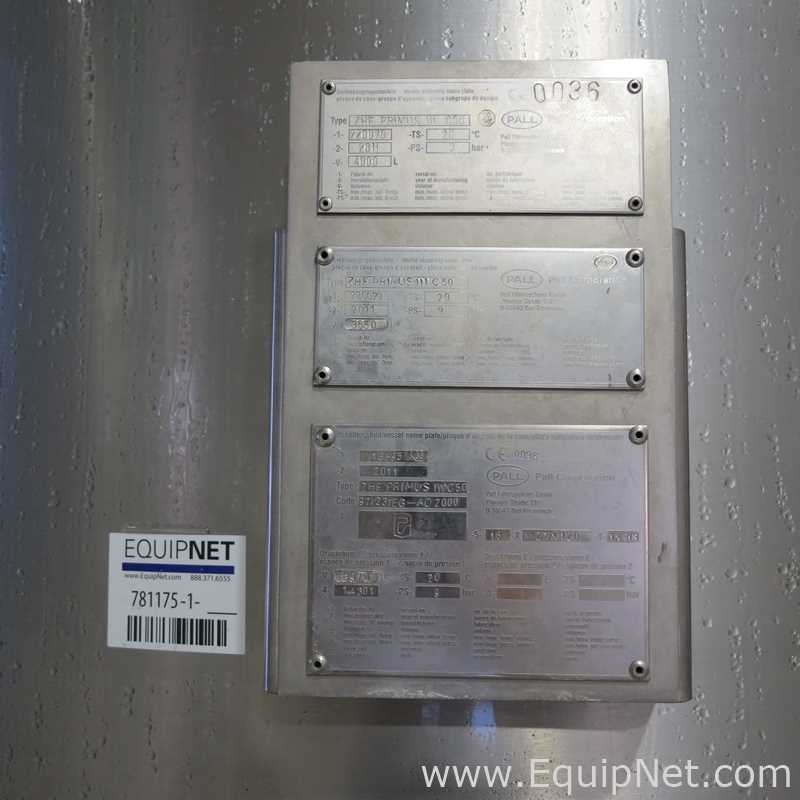 PALL 40 HL - 34 bbl Stainless Steel 1.4301 Rotating Plate Filter