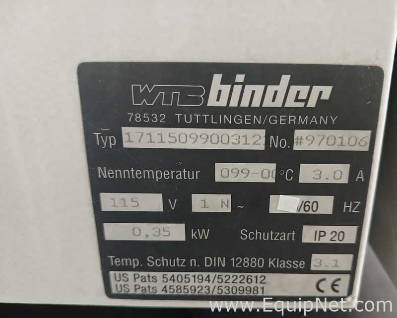 Binder BD - 115 Incubator