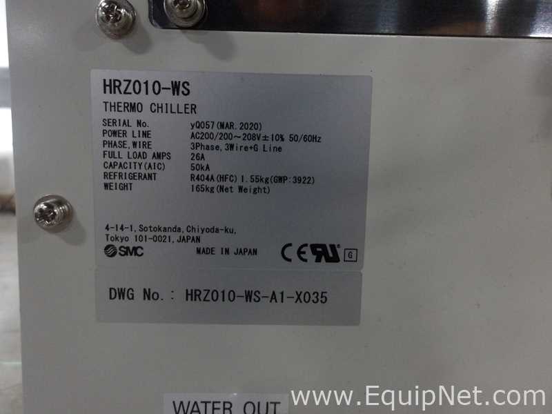 Lot Of 2 SMC HRZ010-WS Refrigerated Thermo-Cooler
