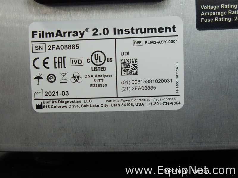 Lote de 2 PCR y Termociclador BioFire FilmArray Instruments FilmArray 2.0