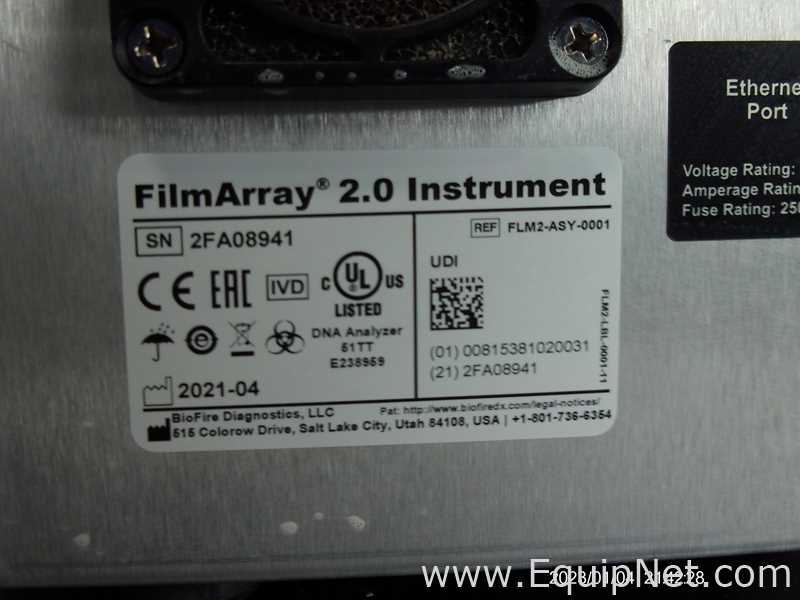 Lote de 2 PCR y Termociclador BioFire FilmArray Instruments FilmArray 2.0