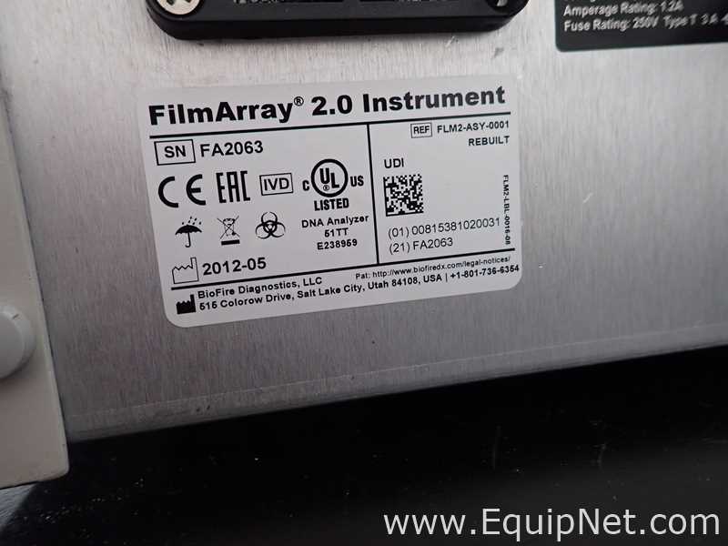 Lote de 2 PCR y Termociclador BioFire FilmArray Instruments FilmArray 2.0