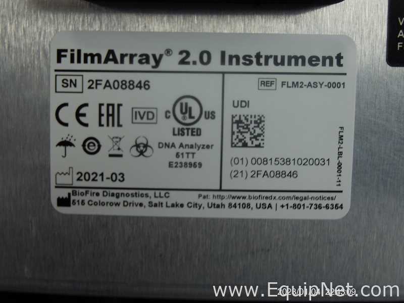 Lote de 2 PCR y Termociclador BioFire FilmArray Instruments FilmArray 2.0