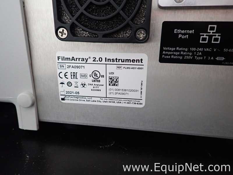Lote de 2 PCR y Termociclador BioFire FilmArray Instruments FilmArray 2.0