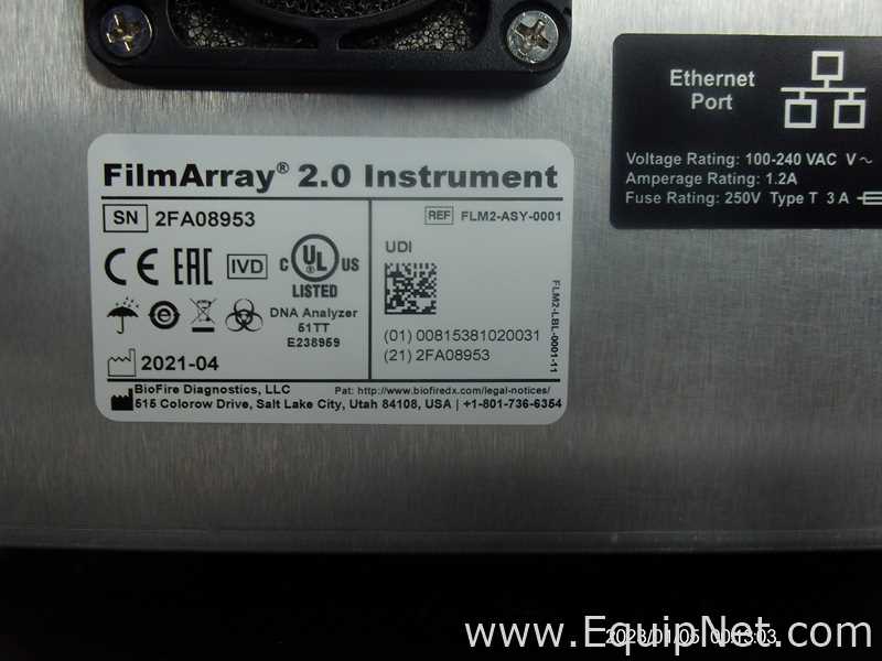 Lote de 2 PCR y Termociclador BioFire FilmArray Instruments FilmArray 2.0