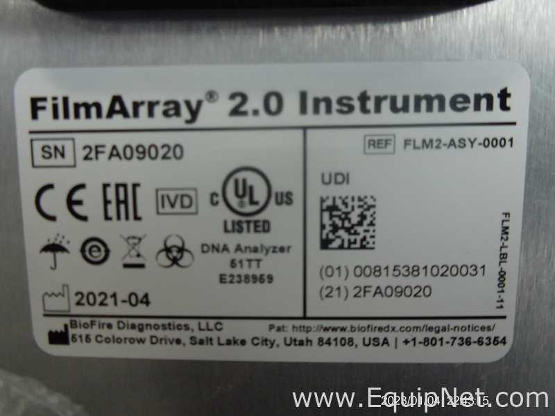 Lote de 2 PCR y Termociclador BioFire FilmArray Instruments FilmArray 2.0