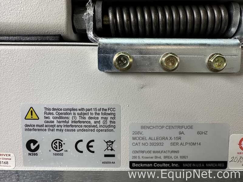 Beckman Coulter Allegra X-15R Benchtop Centrifuge