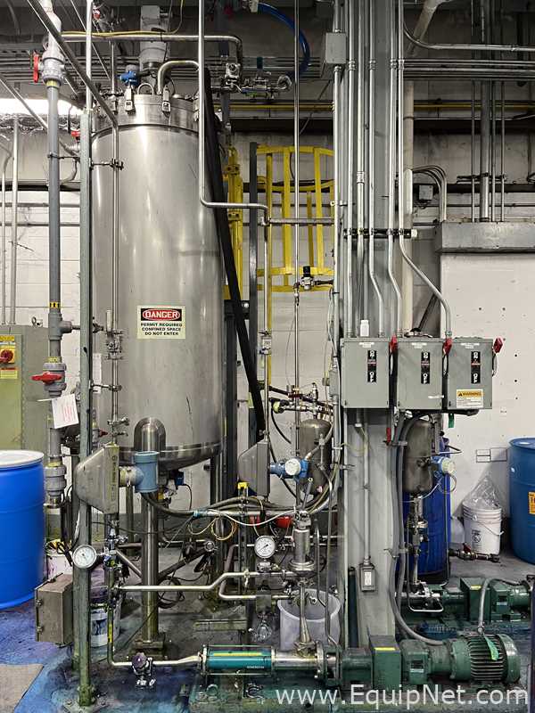 850 Lt Feldmeir 316L Stainless Steel Pal A Centrifuge Feed Tank with Agitator on Top