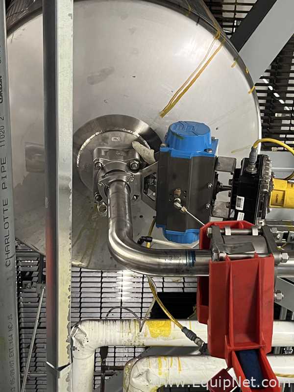 850 Lt Feldmeier 304 Stainless Steel Centrate Tank with Lightnin Agitator on Top
