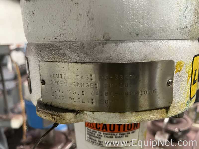 850 Lt Feldmeier 304 Stainless Steel Centrate Tank with Lightnin Agitator on Top