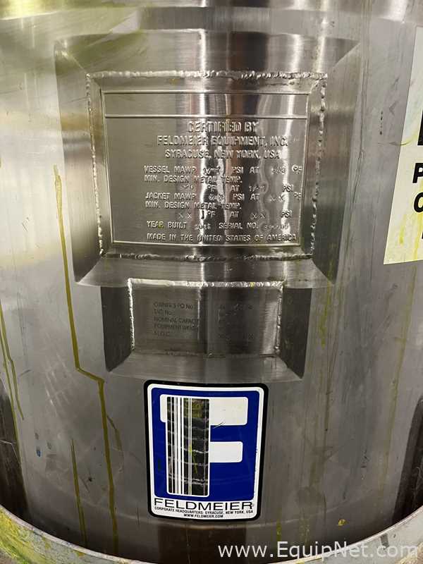 850 Lt Feldmeier 304 Stainless Steel Centrate Tank with Lightnin Agitator on Top