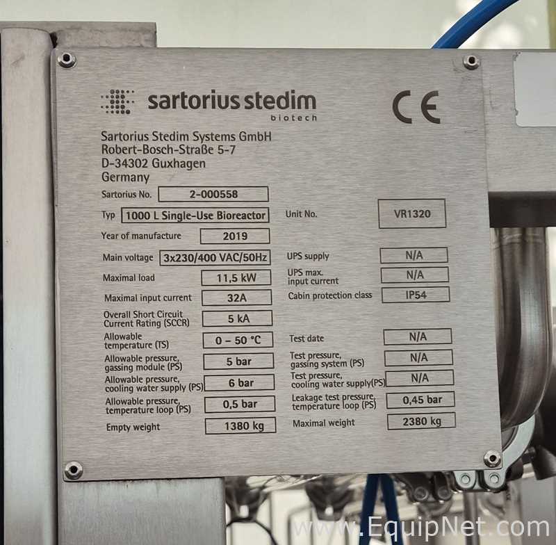 Biorreactor Sartorius Stedim 2-000558