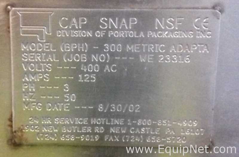 Linha de Envase de Bebidas Cap Snap 300 Metric Adapta.  5 Galão