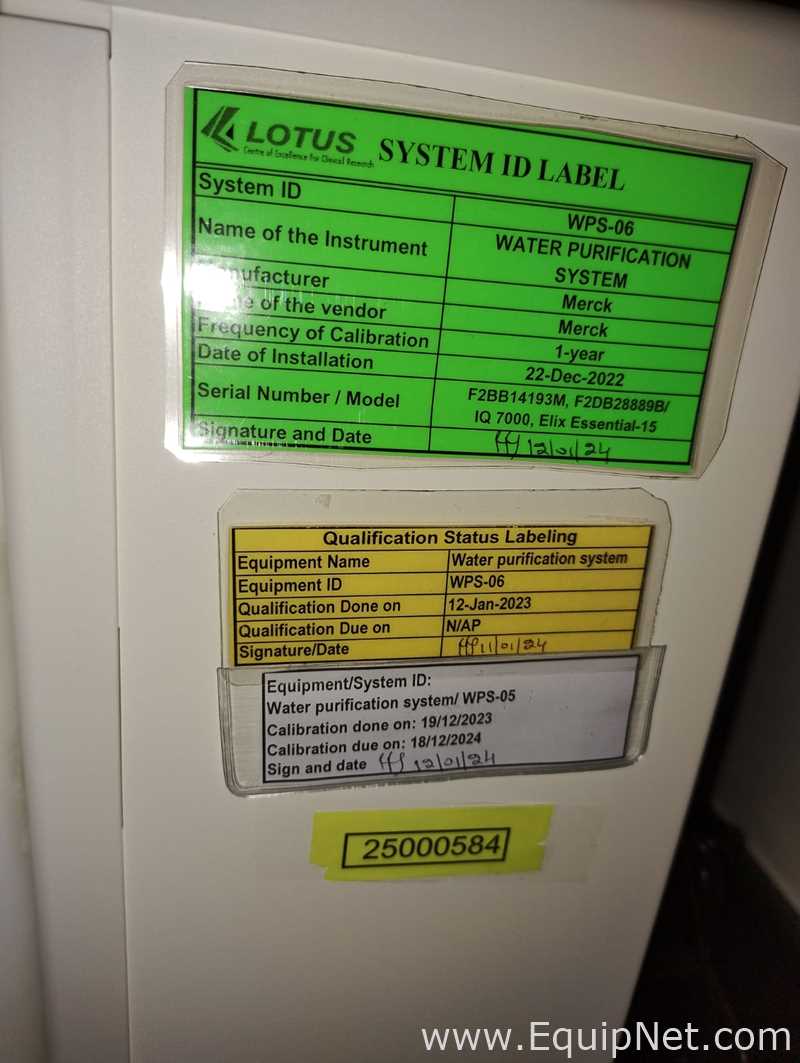 Sistema de Purificación y Destilación de Agua Merck  Elix Essential-15