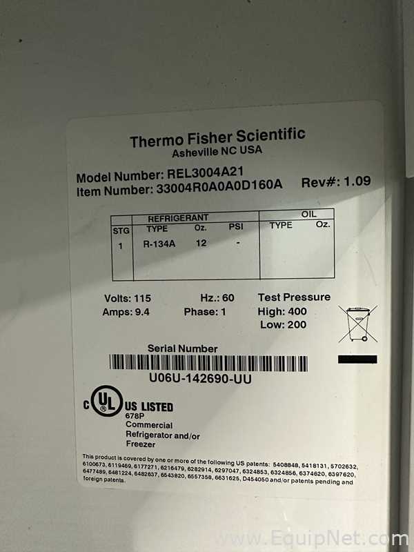 Refrigeradores Thermo Fisher Scientific REL3004A21