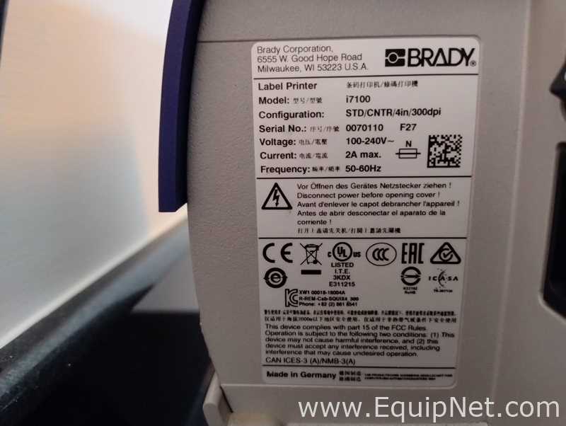 lote de   Impressora Brady i7100