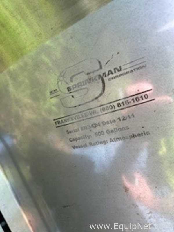 Sprinkman 500 Gallon Stainless Steel Storage Vessel