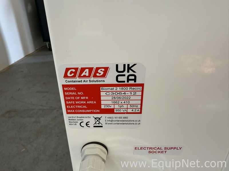 Cabine de Segurança Biológica CAS Contained Air Solutions Biomat 2 1800