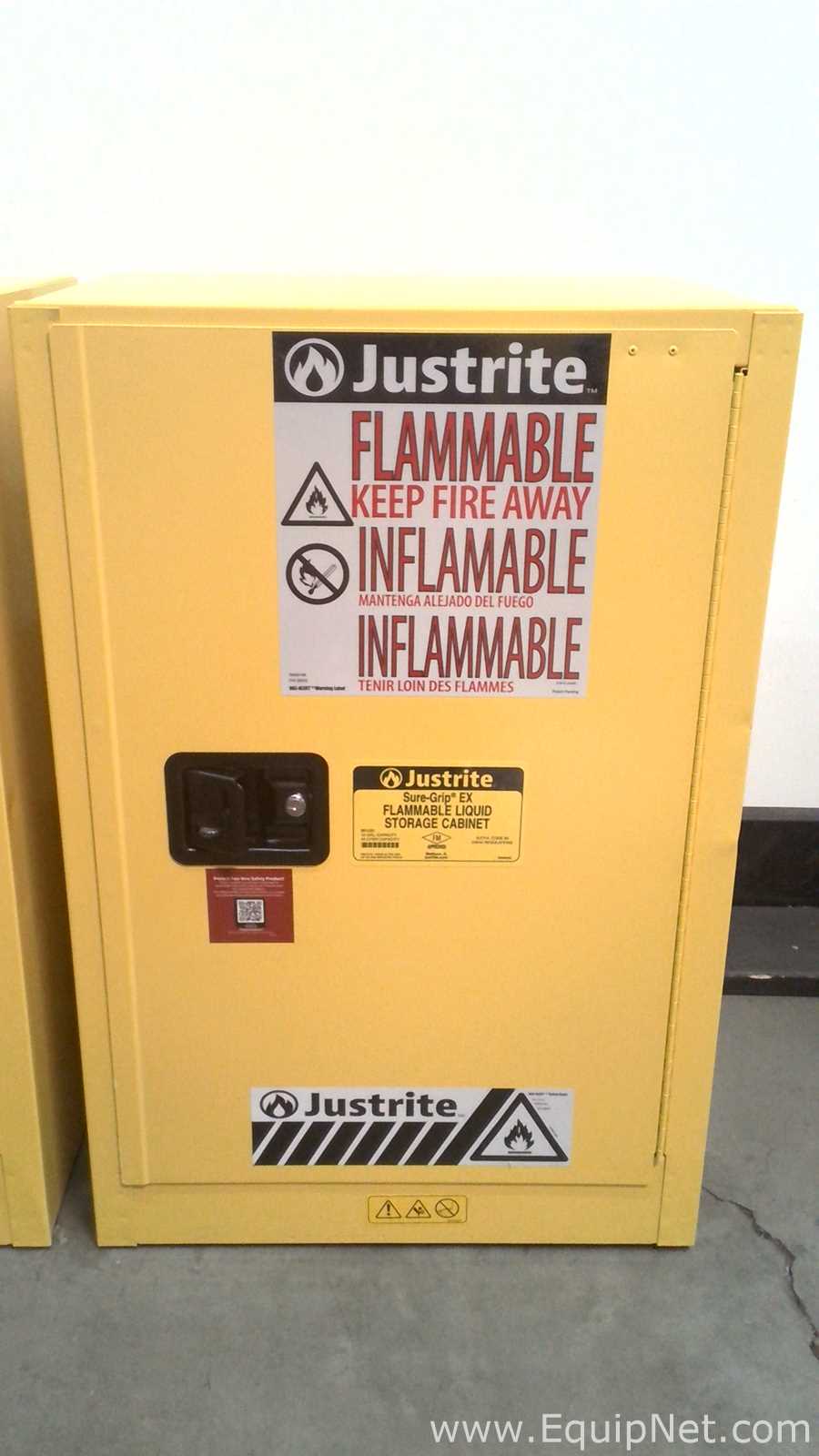 Lot of 2 JustRite Sure-Grip EX Flammable Storage Cabinets