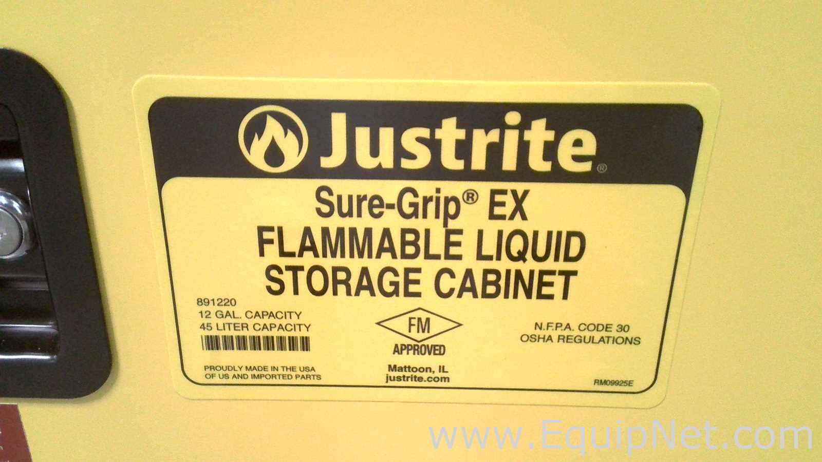 Lot of 2 JustRite Sure-Grip EX Flammable Storage Cabinets