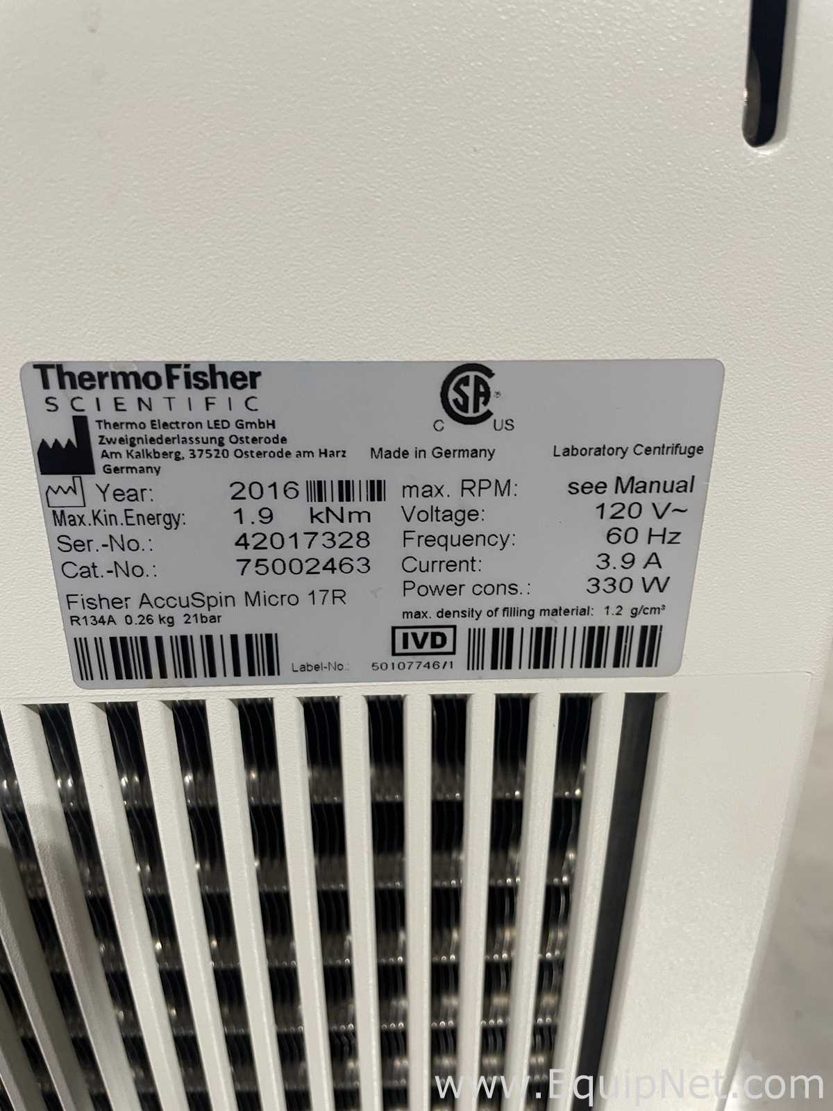Centrífuga para laboratorio Thermo Fisher Scientific Fisher AccuSpin Micro 17R