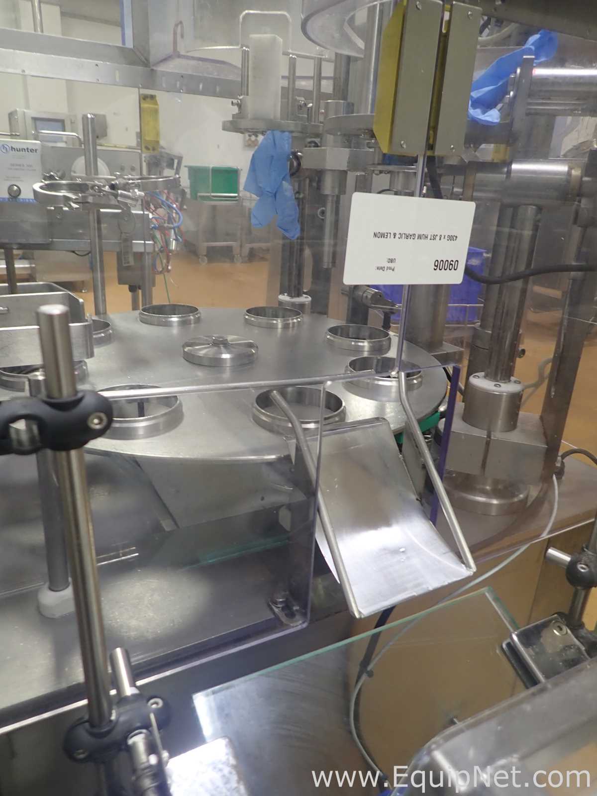 Hunter Filling Systems Model 2101 Destaker, Filler, Lid Placer and Ejector System