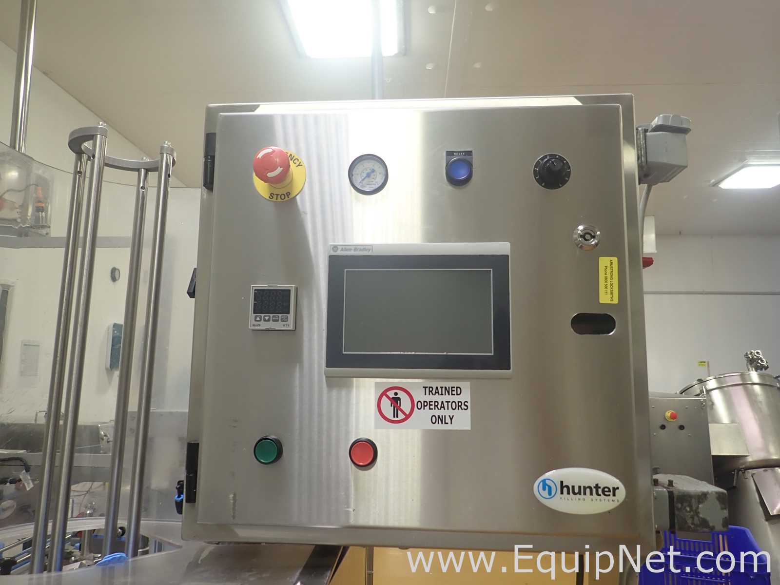 Hunter Filling Systems Model 2101 Destaker, Filler, Lid Placer and Ejector System