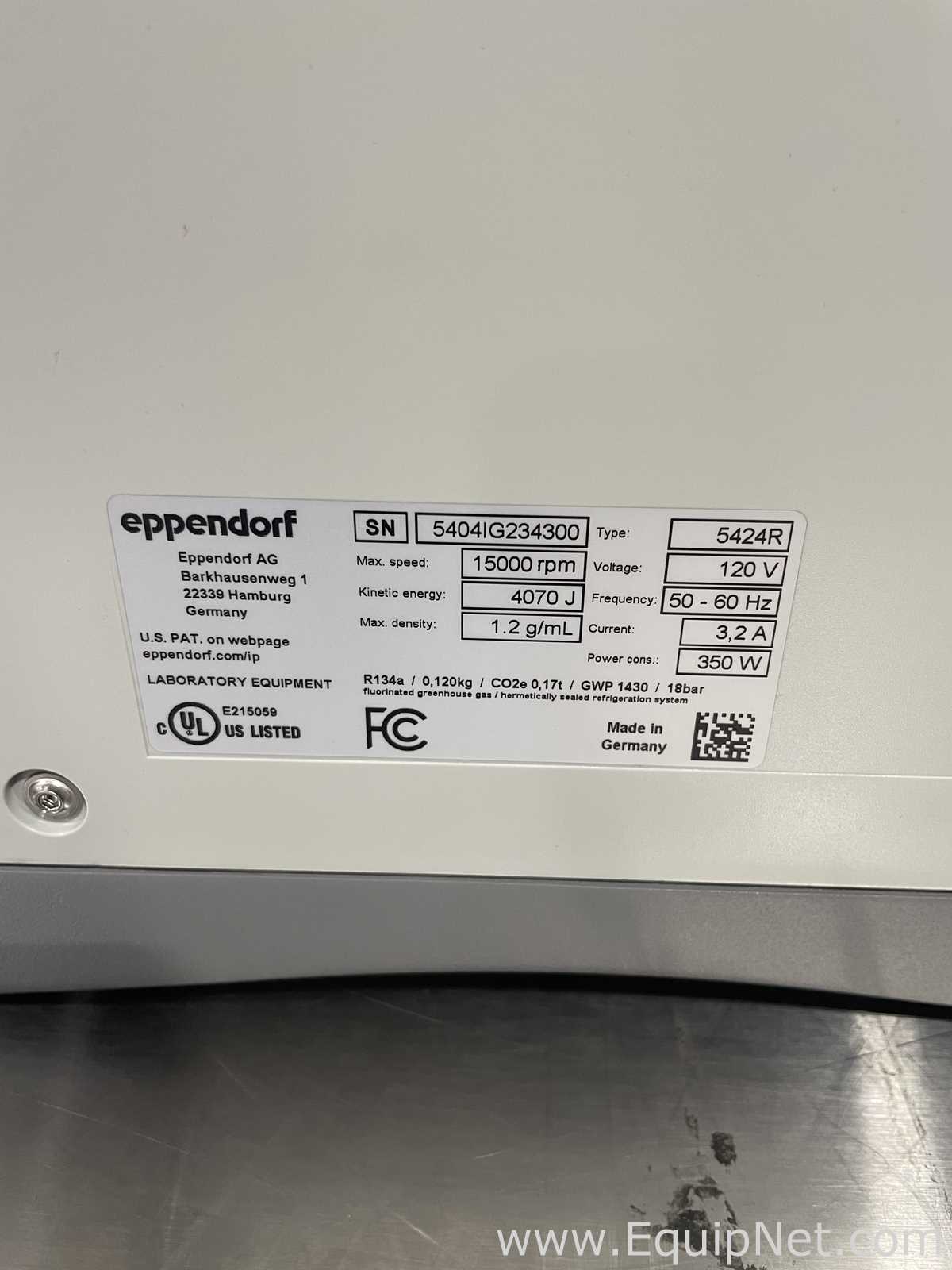 Eppendorf 5424R Benchtop Laboratory Centrifuge