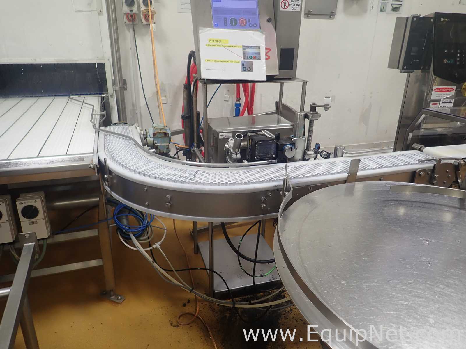 Stainless Steel Curved Modular Table Top Conveyor