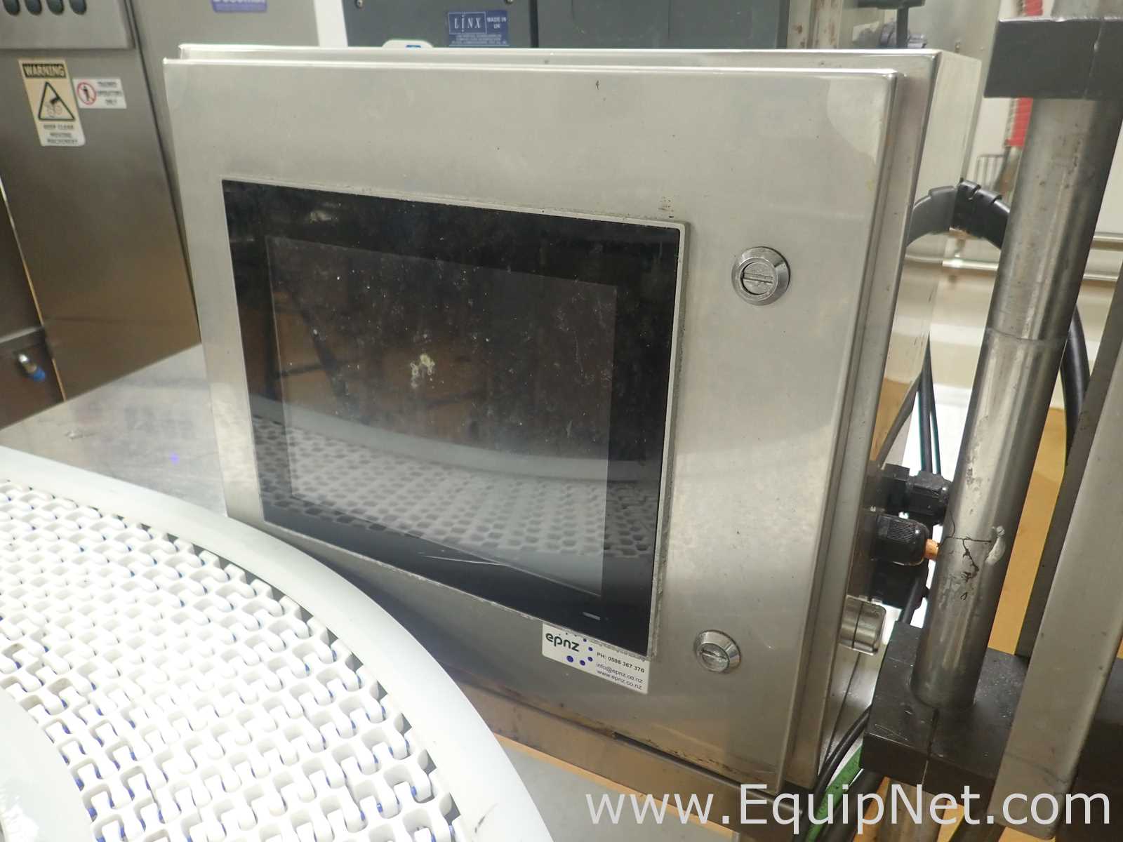 Linx 8940 IP65 High Speed Inkjet Printer with Belt Conveyor and Omron Inspection System