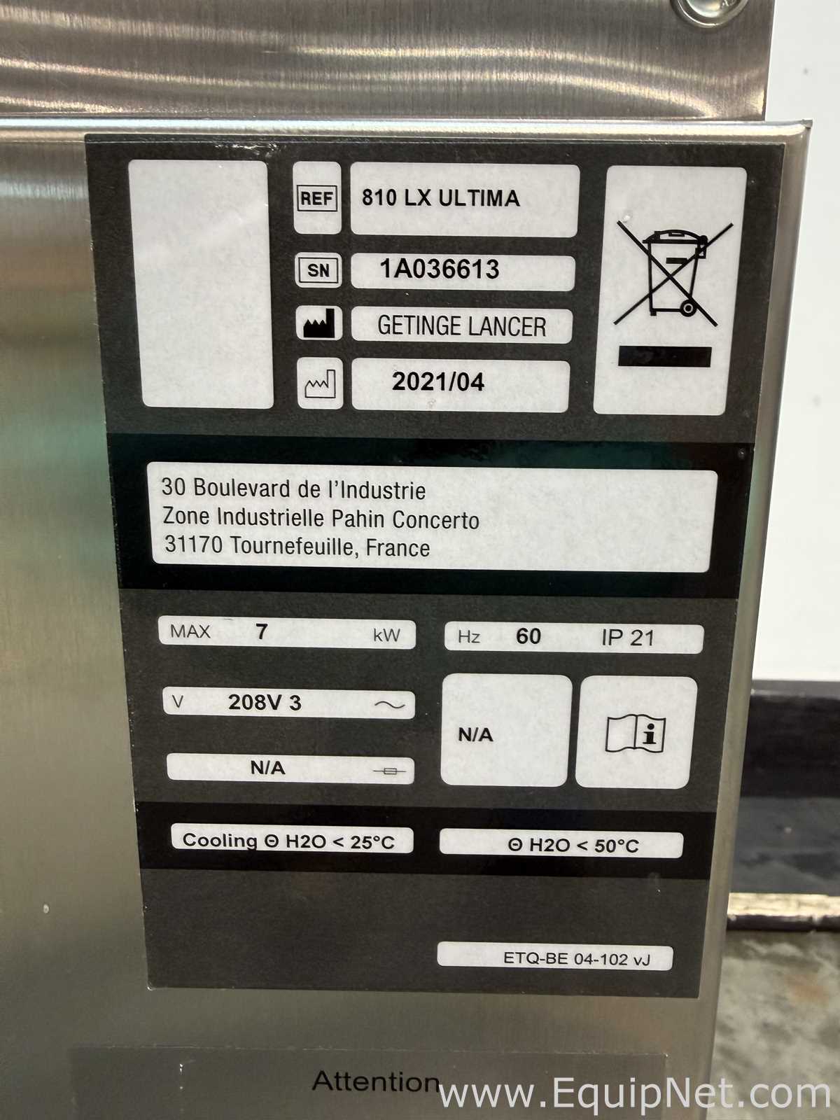 Lavadora Getinge 810 LX ULTIMA