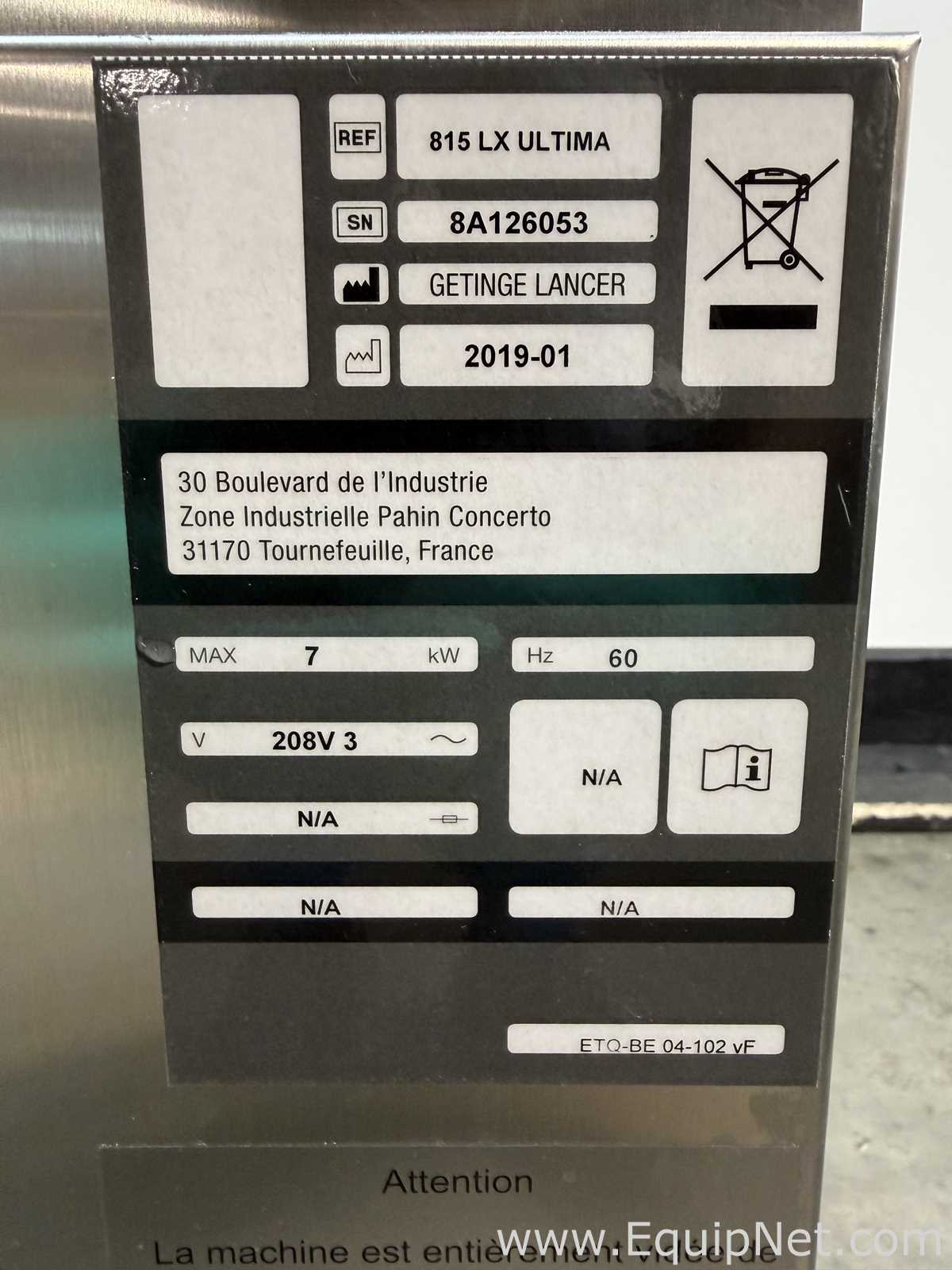 Lavadora Getinge 815 LX Ultima