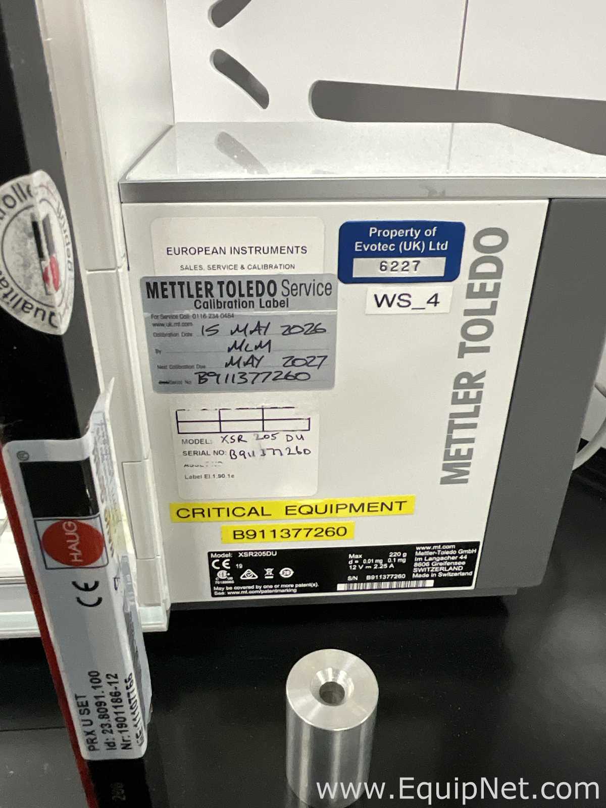 Mettler Toledo XSR205DU 220 Gram Balance with Haug PRX U SET Deioniser