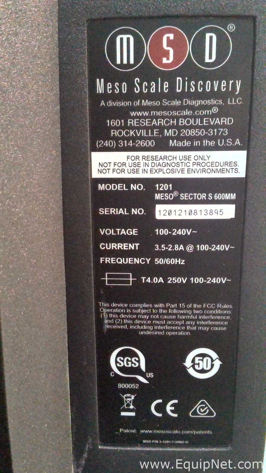 Lector de Microplacas Meso Scale Discovery 1201 MESO SECTOR S 600