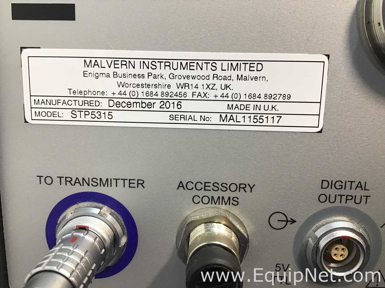 Analisador Malvern Instruments Limited SPRAYTEC