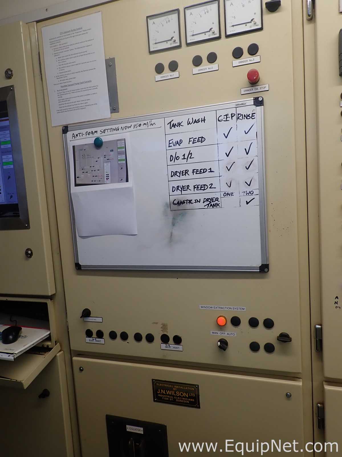 Control Boards for Evaporator, Extractors, Spray Dryer and Agglomerator