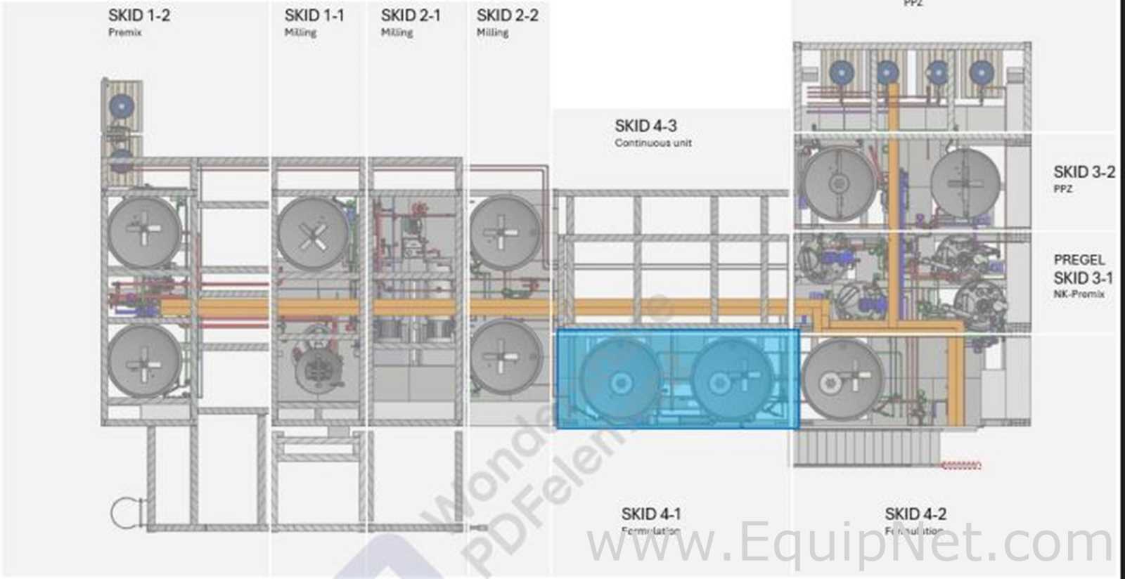 Netzsch 6000L Formulation 2 High Speed Mixing Vessel 5121 - Skid 4-1 Cooling-Buffer Transfer Station