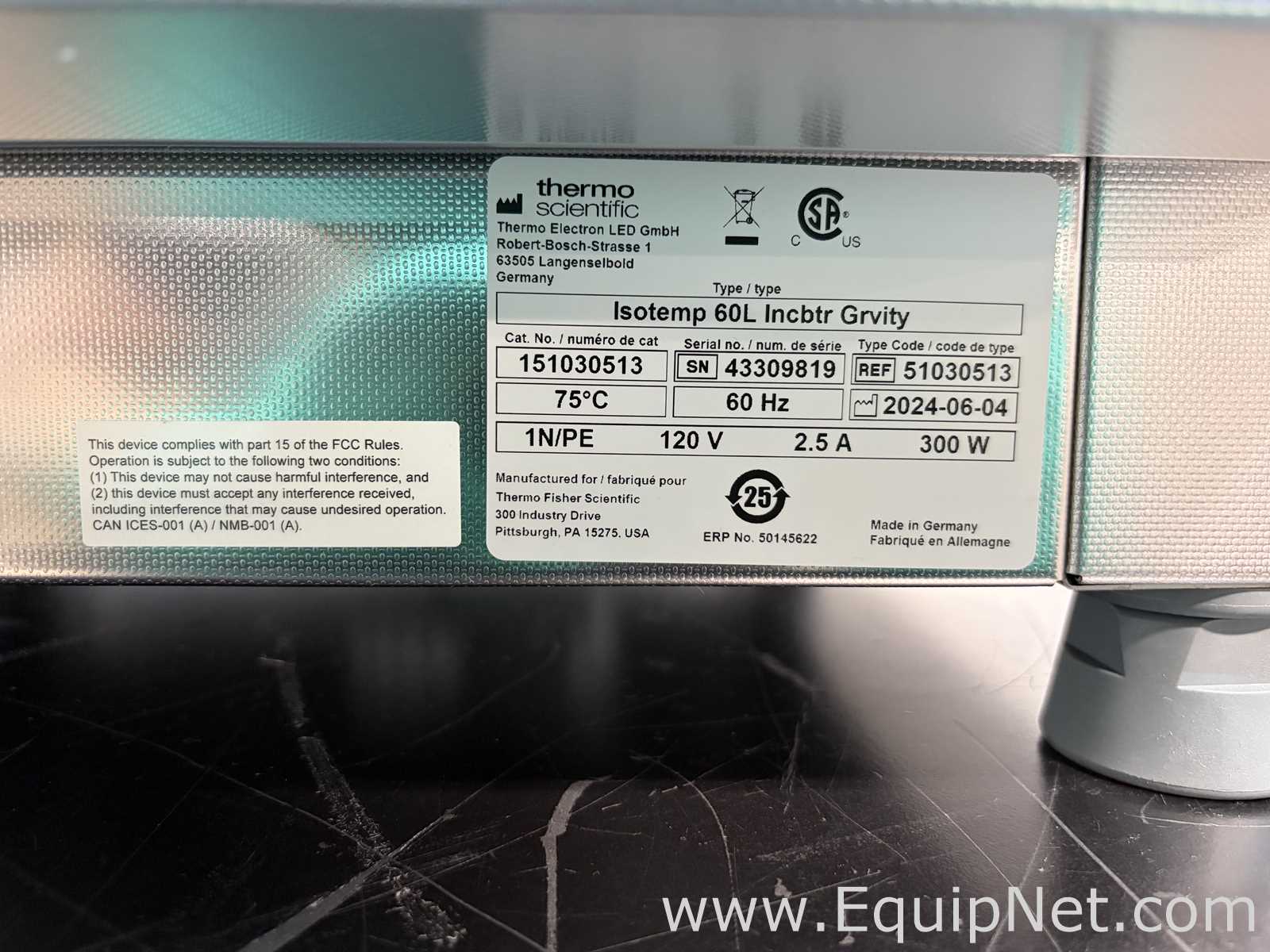 Inkubator Thermo Scientific Isotemp 60L Incbtr Grvity
